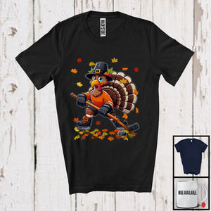 MacnyStore - Turkey Playing Hockey, Amazing Thanksgiving Sport Player Team, Matching Family Group T-Shirt