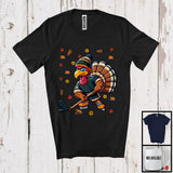 MacnyStore - Turkey Playing Ice Hockey, Awesome Thanksgiving Turkey Sport Player Team, Trainer Fall Leaves T-Shirt