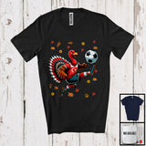 MacnyStore - Turkey Playing Soccer, Awesome Thanksgiving Turkey Sport Player Team, Trainer Fall Leaves T-Shirt
