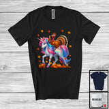 MacnyStore - Turkey Teacher Riding Unicorn; Wonderful Thanksgiving Fall Leaf Turkey; Jobs Teaching Group T-Shirt