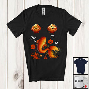 MacnyStore - Two Seashell Mermaid Tail, Awesome Halloween Costume Mermaid Cosplay, Pumpkin Family T-Shirt
