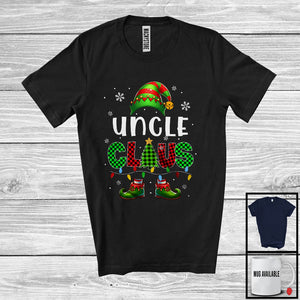 MacnyStore - Uncle Claus; Wonderful Christmas Red Green Plaid ELF; X-mas Pajama Family Group T-Shirt