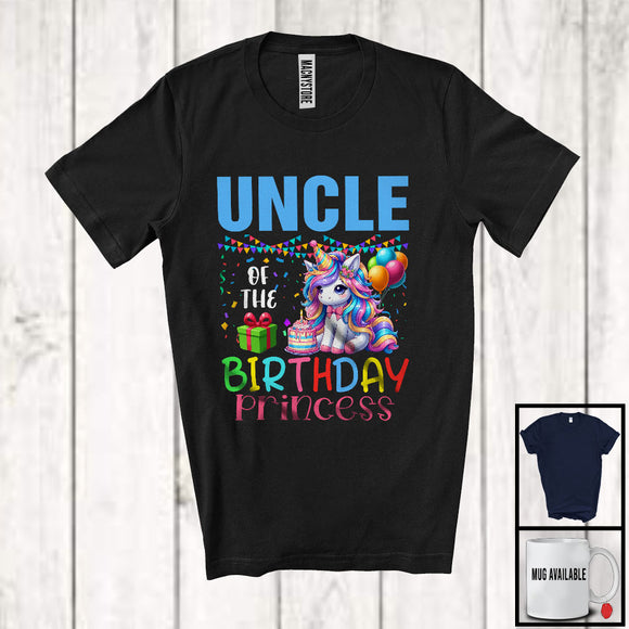 MacnyStore - Uncle Of The Birthday Princess, Joyful Birthday Party Celebration Unicorn Lover, Family Group T-Shirt