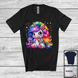 MacnyStore - Unicorn Eating Candy Canes; Adorable Magical Unicorn Boys Girls Women; Candy Canes Lover T-Shirt