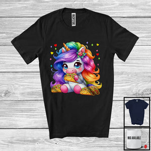 MacnyStore - Unicorn Eating Taco; Adorable Magical Unicorn Boys Girls Women; Taco Food Lover T-Shirt