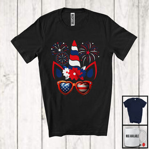 MacnyStore - Unicorn Face, Adorable 4th Of July Independence Day American Flag Glasses, Patriotic Group T-Shirt