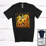 MacnyStore - Unicorn Pumpkin; Lovely Thanksgiving Boys Girls Turkey Unicorn Pumpkin; Turkey Sunflowers T-Shirt