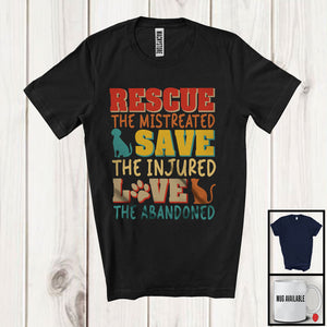 MacnyStore - Vintage Rescue Save Love The Abandoned, Lovely Animal Rescue Lover, International Dog Day T-Shirt