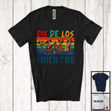 MacnyStore - Vintage Retro Dia De Los Muertos; Joyful Four Mexican Guitarist Skeletons; Playing Cello Music T-Shirt