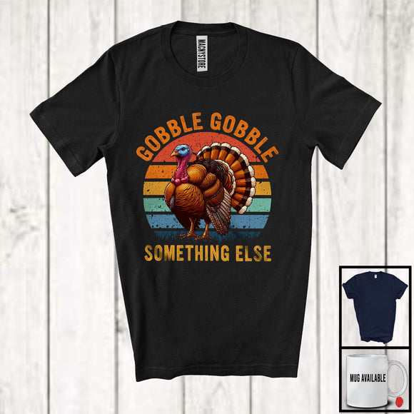 MacnyStore - Vintage Retro Gobble Gobble Something Else; Humorous Thanksgiving Turkey Squad; Family Group T-Shirt