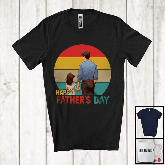 MacnyStore - Vintage Retro Happy Father's Day, Awesome Father's Day Daddy Daughter, Family Group T-Shirt