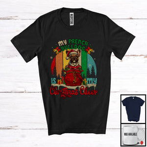 MacnyStore - Vintage Retro My French Bulldog Is My Christmas Cheer; Lovely X-mas Santa Family Group T-Shirt