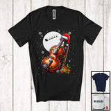 MacnyStore - Violin Santa; Amusing Christmas Lights Snowing Santa Violin Player; Musical Instruments T-Shirt