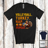 MacnyStore - Volleyball Turkey Nap Repeat, Humorous Thanksgiving Turkey Volleyball Player, Sport Team T-Shirt