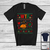 MacnyStore - W.T.F Definition Wine Turkey Family; Cheerful Christmas Sweater Thanksgiving Dinner; Drinking T-Shirt