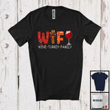 MacnyStore - W.T.F Wine Turkey Family; Sarcastic Thanksgiving Dinner Drinking; Plaid Family Group T-Shirt