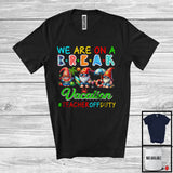 MacnyStore - We Are On A Break Vacation, Cheerful Summer Teacher Group, Gnomes Gnomies On Beach T-Shirt