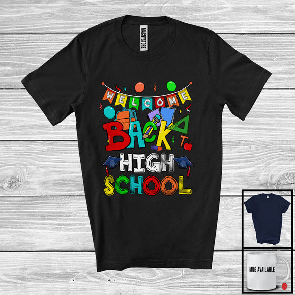 MacnyStore - Welcome Back To High School, Colorful Back To School Things Last Day, Student Teacher Group T-Shirt