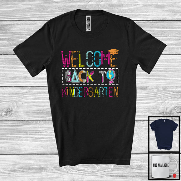 MacnyStore - Welcome Back To Kindergarten, Colorful Back To School Last Day, Dabbing Pencil Students T-Shirt