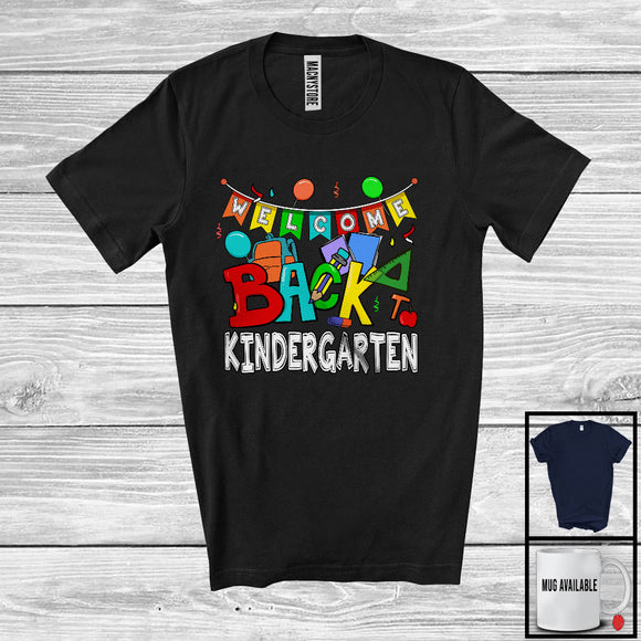 MacnyStore - Welcome Back To Kindergarten, Colorful Back To School Things Last Day, Student Teacher Group T-Shirt