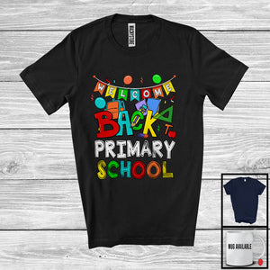 MacnyStore - Welcome Back To Primary School, Colorful Back To School Things Last Day, Student Teacher T-Shirt