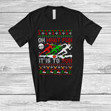 MacnyStore - What Fun It Is To Run; Fantastic Christmas Sweater Santa; X-mas Lights Running Runner T-Shirt