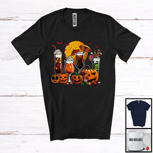 MacnyStore - Wine Coffee Cocktail Drinking, Awesome Halloween Costume Carved Pumpkins, Drinking Drunker T-Shirt