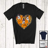 MacnyStore - Witch Bull Terrier Heart Sunflowers; Amazing Halloween Thanksgiving Fall Leaves T-Shirt