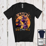 MacnyStore - Witch Crew, Awesome Halloween Costume Three Witches Lover, Carved Pumpkins Family Group T-Shirt