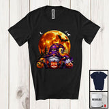 MacnyStore - Witch Gnome With Pumpkins, Adorable Halloween Costume Gnomes Gnomies, Moon Boo Ghost T-Shirt