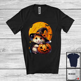 MacnyStore - Witch Hamster With Pumpkin Scary Moon; Creepy Halloween Costume Animal; Family Group T-Shirt