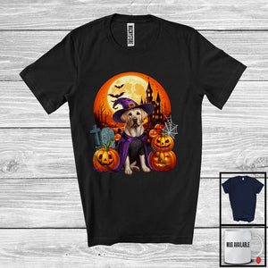 MacnyStore - Witch Labrador Retriever With Pumpkins Moon, Happy Halloween Costume, Matching Family Group T-Shirt