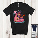 MacnyStore - Witch On Flamingo Float; Adorable Halloween Summer Swimming Lover; Family Group T-Shirt