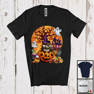 MacnyStore - Witch Otter Inside Pumpkin, Horror Halloween Moon Matching Sea Animal Lover, Family Group T-Shirt