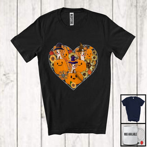 MacnyStore - Witch Papillon Heart Sunflowers; Amazing Halloween Thanksgiving Fall Leaves T-Shirt