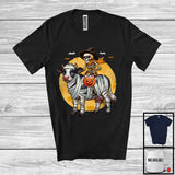 MacnyStore - Witch Skeleton Sunglasses Riding Mummy Cow, Scary Halloween Pumpkin, Candy Lover T-Shirt