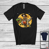 MacnyStore - Witch Skeleton Sunglasses Riding Mummy Dinosaur T-Rex, Scary Halloween Pumpkin, Candy Lover T-Shirt