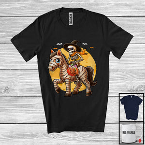 MacnyStore - Witch Skeleton Sunglasses Riding Mummy Horse, Scary Halloween Pumpkin, Candy Lover T-Shirt