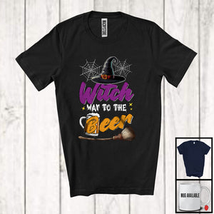 MacnyStore - Witch Way To The Beer; Sarcastic Halloween Costume Witch Drinking Drunker; Family Group T-Shirt