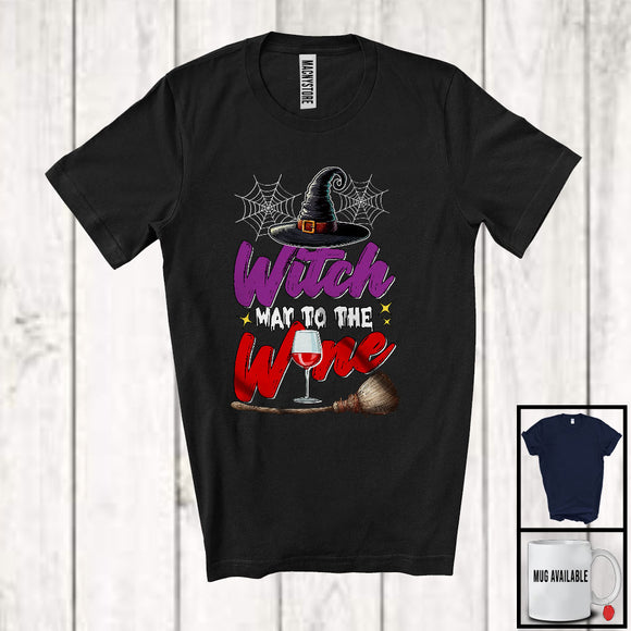 MacnyStore - Witch Way To The Wine; Sarcastic Halloween Costume Witch Drinking Drunker; Family Group T-Shirt