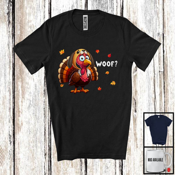 MacnyStore - Woof; Wonderful Thanksgiving Fall Autumn Leaves Dog Lover Turkey; Animal Family Group T-Shirt