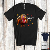 MacnyStore - Woof; Wonderful Thanksgiving Fall Autumn Leaves Dog Lover Turkey; Animal Family Group T-Shirt