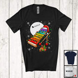 MacnyStore - Xylophone Santa; Amusing Christmas Lights Snowing Santa Xylophone Player; Musical Instruments T-Shirt