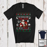 MacnyStore - You Should See The Size Of My Sack; Sarcastic Christmas Santa Adult Sweater; Couple Family T-Shirt