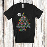 MacnyStore - Zebra Christmas Tree Lights; Amazing X-mas Zebra Animal Lover; Snowing Family Group T-Shirt