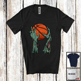 MacnyStore - Zombie Hand Holding Basketball Ball; Amazing Halloween Basketball Player; Sport Team T-Shirt