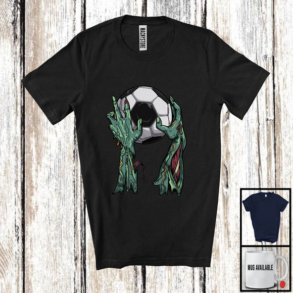 MacnyStore - Zombie Hand Holding Soccer Ball; Amazing Halloween Soccer Player; Sport Team T-Shirt