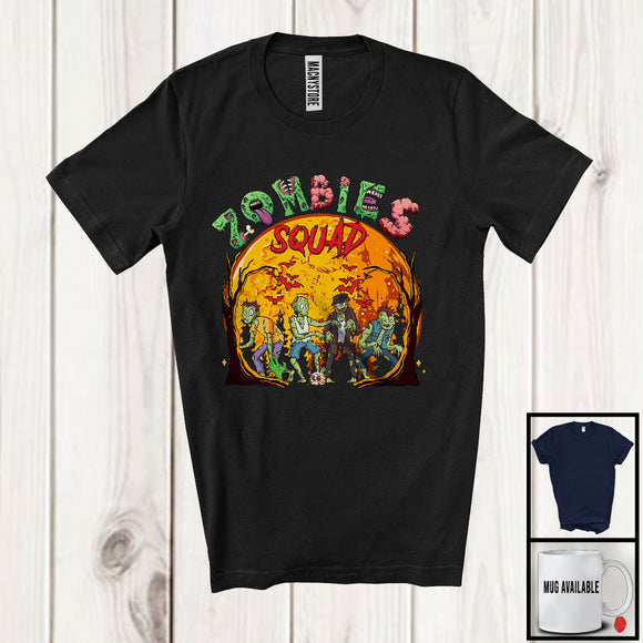 MacnyStore - Zombies Squad; Creepy Halloween Costume Boy Zombies Squad Moon; Matching Family Group T-Shirt