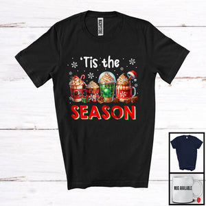 MacnyStore - Tis The Season; Adorable Christmas Lights Plaid Coffee Cream; X-mas Family Group T-Shirt