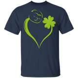 Shamrock Sloth Face Heart St Patrick's Day Irish Gifts T-Shirt - Macnystore